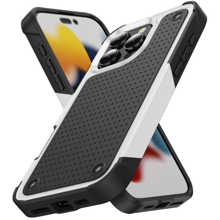 For iPhone 16 Pro Max PC + TPU Shockproof Protective Phone Case(White+Black) - free shipping - PMC Jewellery - Order now!
