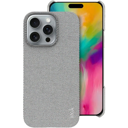 For iPhone 16 Pro Max imak Ruiyi Series Cloth Texture PU + PC Phone Case(Light Grey) - iPhone 16 Pro Max Cases by imak | Online Shopping South Africa | PMC Jewellery | Buy Now Pay Later Mobicred