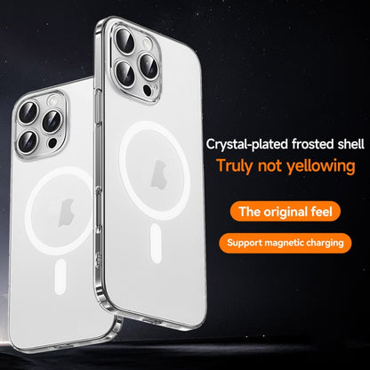 For iPhone 16 Pro Max SULADA Crystal Sand Series Electroplating Frosted MagSafe Magnetic Phone Case(Transparent) - iPhone 16 Pro Max Cases by SULADA | Online Shopping South Africa | PMC Jewellery | Buy Now Pay Later Mobicred