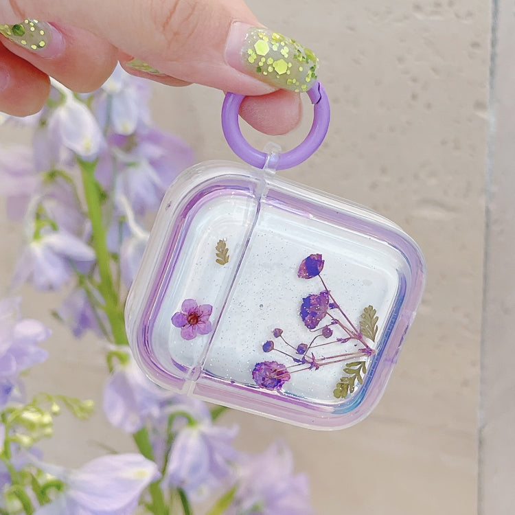 For AirPods Pro Glitter Starry Epoxy Dried Flowers Earbuds Box TPU Case(Yellow) - For AirPods Pro by PMC Jewellery | Online Shopping South Africa | PMC Jewellery | Buy Now Pay Later Mobicred