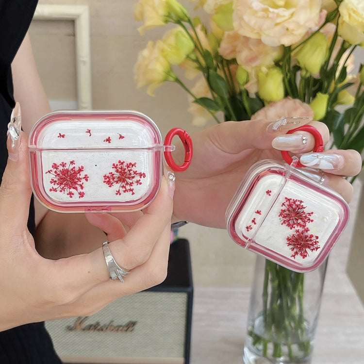 For AirPods 3 Glitter Snowflake Epoxy Dried Flowers Earbuds Box TPU Case(Green) - For AirPods 3 by PMC Jewellery | Online Shopping South Africa | PMC Jewellery | Buy Now Pay Later Mobicred