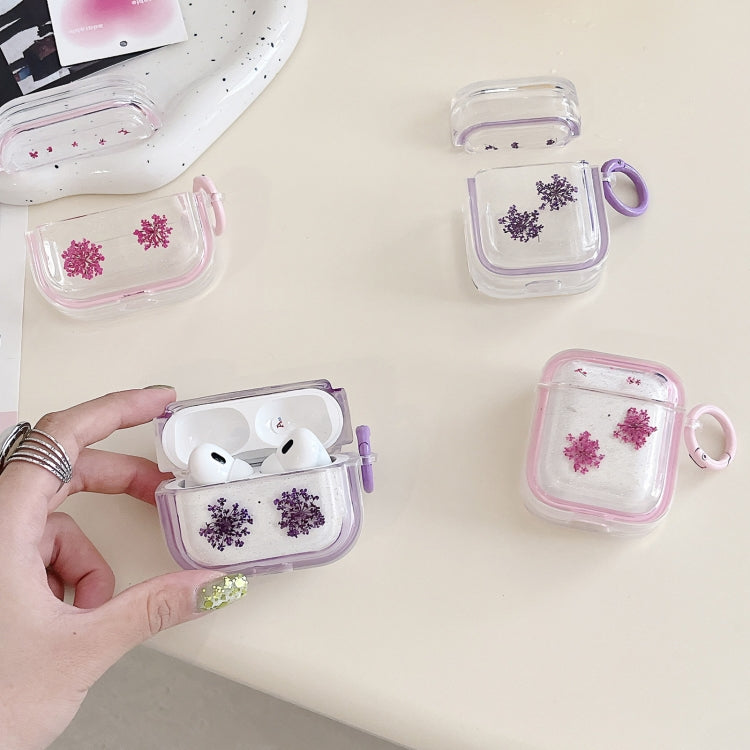 For AirPods Pro 2 Glitter Snowflake Epoxy Dried Flowers Earbuds Box TPU Case(Green) - free shipping - PMC Jewellery - Order now!