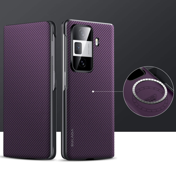 For Honor Magic Vs3 SULADA Kevlar 600D Texture Smart Window Leather Phone Case(Purple) - free shipping - PMC TechLife - Order now!