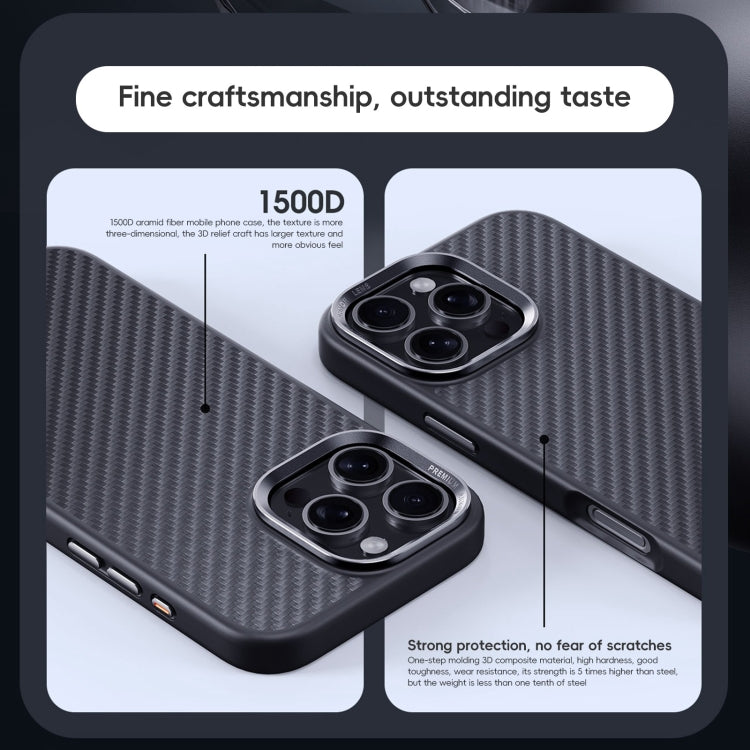 For iPhone 16 Carbon Fiber Kevlar MagSafe Magnetic Phone Case(Black) - iPhone 16 Cases by PMC Jewellery | Online Shopping South Africa | PMC Jewellery | Buy Now Pay Later Mobicred