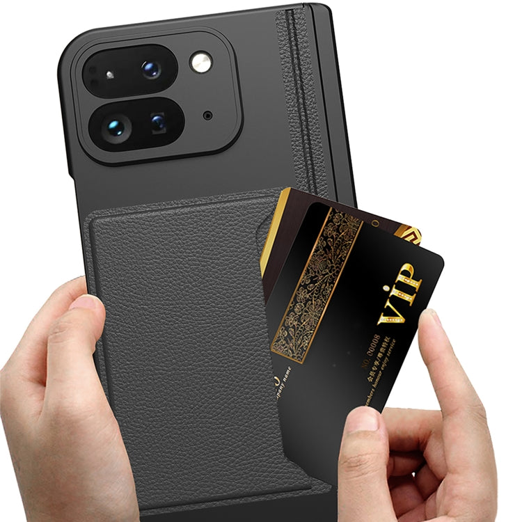 For Google Pixel 9 Pro Fold GKK Integrated Fold Hinge Card Slot Phone Case with Holder(Black) - free shipping - PMC Jewellery - Order now!