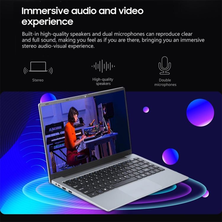 14 inch Windows 11 Laptop, 8GB+128GB, Gen 4th Intel Core i3 CPU, 180 Degree Rotation Axis(Silver) - free shipping - PMC Jewellery - Order now!