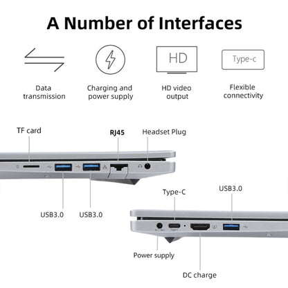 14 inch Windows 11 Laptop, 8GB+512GB, Gen 4th Intel Core i3 CPU, 180 Degree Rotation Axis(Silver) - Others by PMC Jewellery | Online Shopping South Africa | PMC Jewellery | Buy Now Pay Later Mobicred