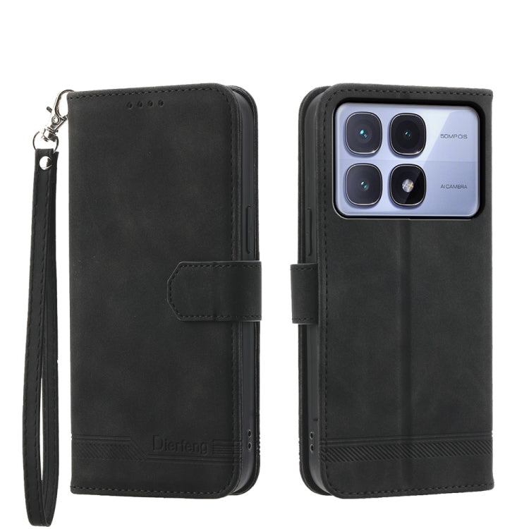 For Redmi K70 Ultra Dierfeng Dream Line TPU Hybrid PU Leather Phone Case(Black) - Xiaomi Cases by PMC Jewellery | Online Shopping South Africa | PMC Jewellery | Buy Now Pay Later Mobicred