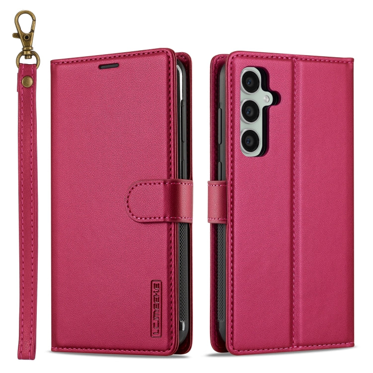For Samsung Galaxy S24+ 5G LC.IMEEKE L2 Series Detachable Magsafe PU Phone Case with Lanyard(Red) - free shipping - PMC Jewellery - Order now!