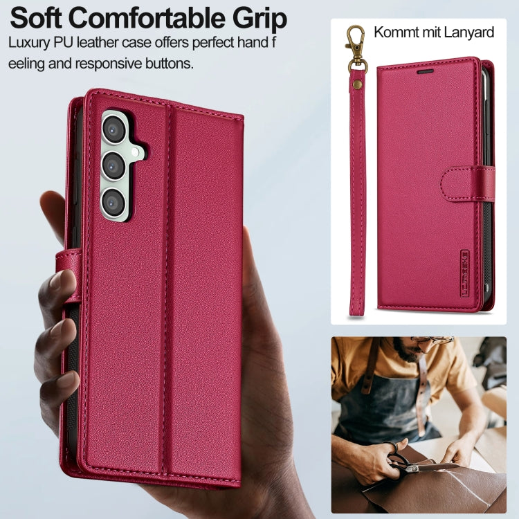 For Samsung Galaxy S24+ 5G LC.IMEEKE L2 Series Detachable Magsafe PU Phone Case with Lanyard(Red) - free shipping - PMC Jewellery - Order now!