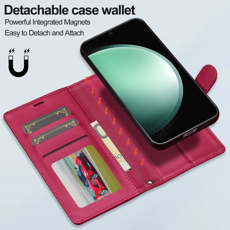 For Samsung Galaxy S24+ 5G LC.IMEEKE L2 Series Detachable Magsafe PU Phone Case with Lanyard(Red) - free shipping - PMC Jewellery - Order now!