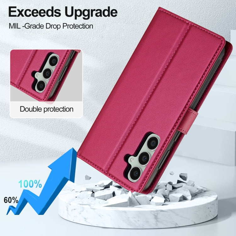 For Samsung Galaxy S24+ 5G LC.IMEEKE L2 Series Detachable Magsafe PU Phone Case with Lanyard(Red) - free shipping - PMC Jewellery - Order now!