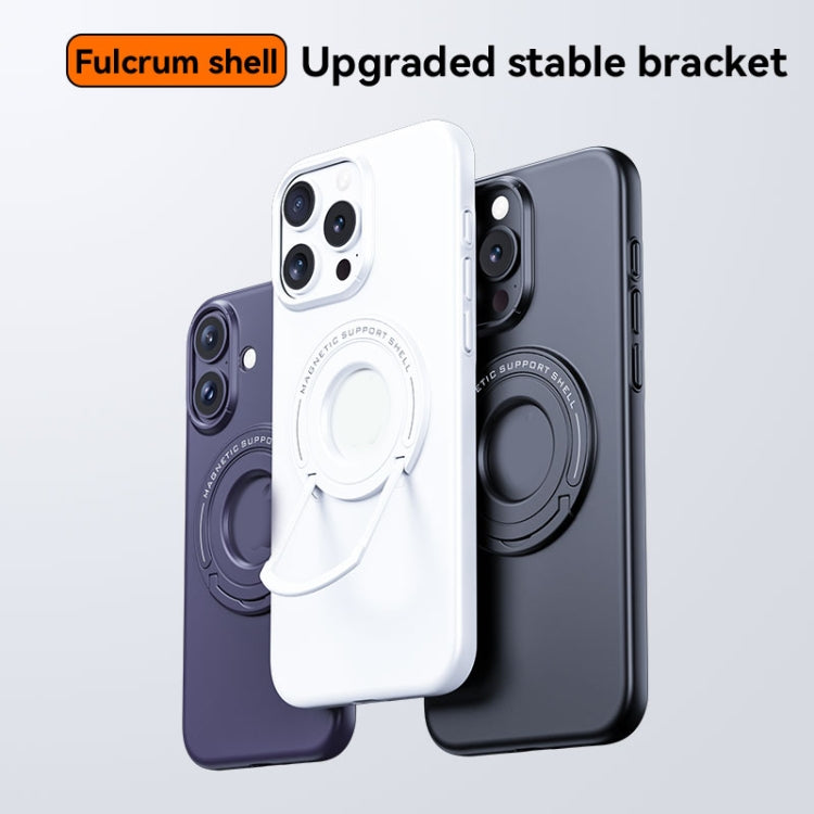 For iPhone 16 Pro Matte Magsafe Magnetic Phone Case with Trolley Holder(Black) - iPhone 16 Pro Cases by PMC Jewellery | Online Shopping South Africa | PMC Jewellery | Buy Now Pay Later Mobicred