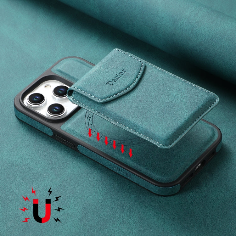 For iPhone 16 Pro Max Denior D19 Skin Feel MagSafe Detachable Card Slot Phone Case(Blue) - iPhone 16 Pro Max Cases by Denior | Online Shopping South Africa | PMC Jewellery | Buy Now Pay Later Mobicred