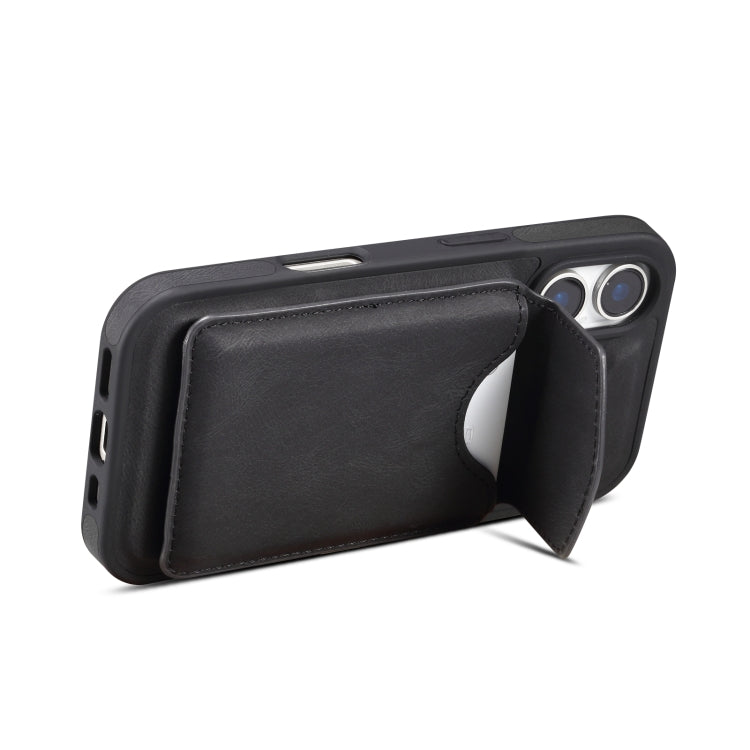 For iPhone 16 Plus Denior D19 Skin Feel MagSafe Detachable Card Slot Phone Case(Black) - iPhone 16 Plus Cases by Denior | Online Shopping South Africa | PMC Jewellery | Buy Now Pay Later Mobicred