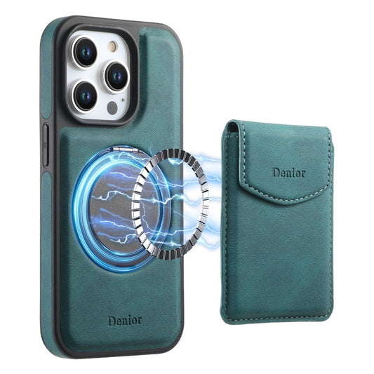 For iPhone 16 Pro Denior D20 Skin Feel MagSafe Holder Detachable Card Slot Phone Case(Blue) - iPhone 16 Pro Cases by Denior | Online Shopping South Africa | PMC Jewellery | Buy Now Pay Later Mobicred