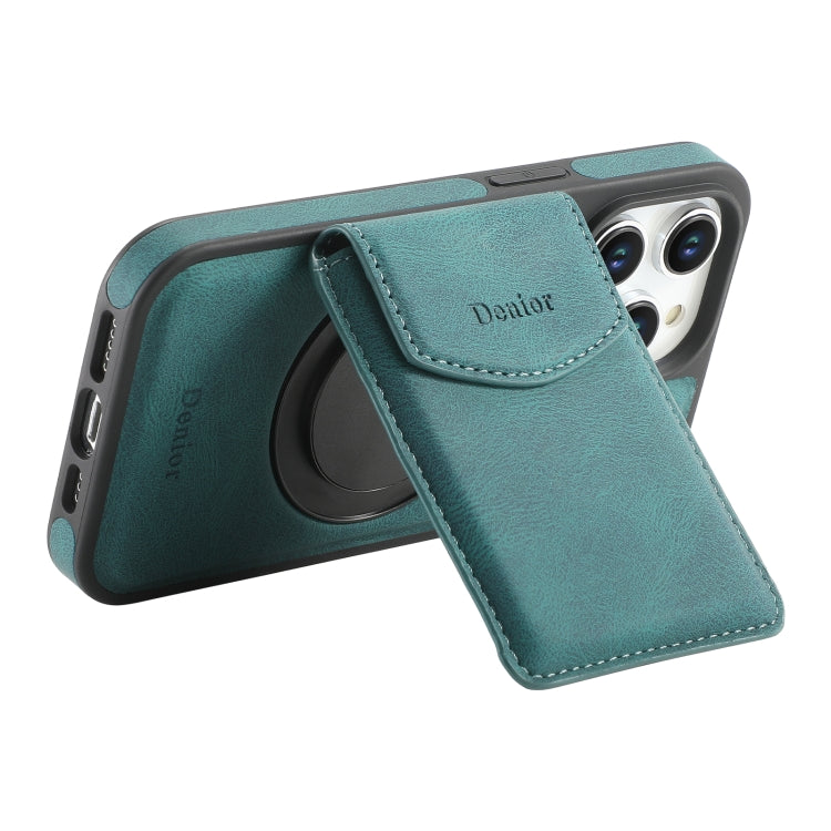 For iPhone 16 Pro Denior D20 Skin Feel MagSafe Holder Detachable Card Slot Phone Case(Blue) - iPhone 16 Pro Cases by Denior | Online Shopping South Africa | PMC Jewellery | Buy Now Pay Later Mobicred