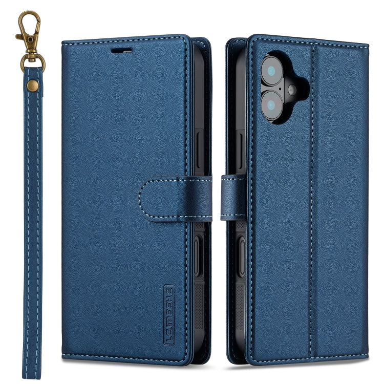 For iPhone 16 Plus LC.IMEEKE L2 Series Detachable Magsafe PU Phone Case with Lanyard(Blue) - iPhone 16 Plus Cases by LC.IMEEKE | Online Shopping South Africa | PMC Jewellery | Buy Now Pay Later Mobicred