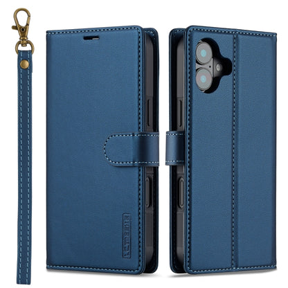 For iPhone 16 Plus LC.IMEEKE L2 Series Detachable Magsafe PU Phone Case with Lanyard(Blue) - iPhone 16 Plus Cases by LC.IMEEKE | Online Shopping South Africa | PMC Jewellery | Buy Now Pay Later Mobicred