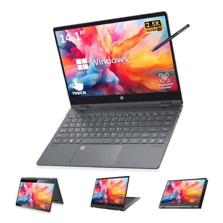 GXMO Y140N 14.1 inch Yoga Laptop, 16GB+1TB, Windows 11 Intel Alder Lake N95 Quad Core, Support Fingerprint Unlock(Metallic Gray) - Others by GXMO | Online Shopping South Africa | PMC Jewellery | Buy Now Pay Later Mobicred