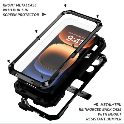 For iPhone 16 Pro Max R-JUST Life Waterproof Dustproof Shockproof Phone Case(Black) - iPhone 16 Pro Max Cases by R-JUST | Online Shopping South Africa | PMC Jewellery | Buy Now Pay Later Mobicred