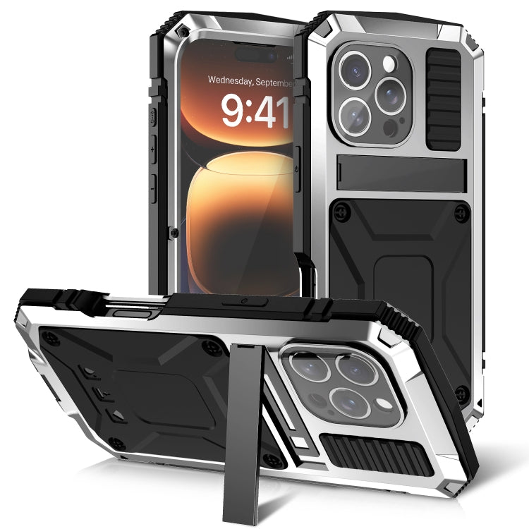 For iPhone 16 Pro Max R-JUST Life Waterproof Dustproof Shockproof Phone Case(Silver) - free shipping - PMC Jewellery - Order now!