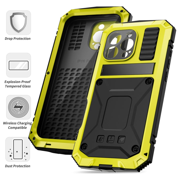 For iPhone 16 Pro R-JUST Life Waterproof Dustproof Shockproof Phone Case(Yellow) - iPhone 16 Pro Cases by R-JUST | Online Shopping South Africa | PMC Jewellery | Buy Now Pay Later Mobicred