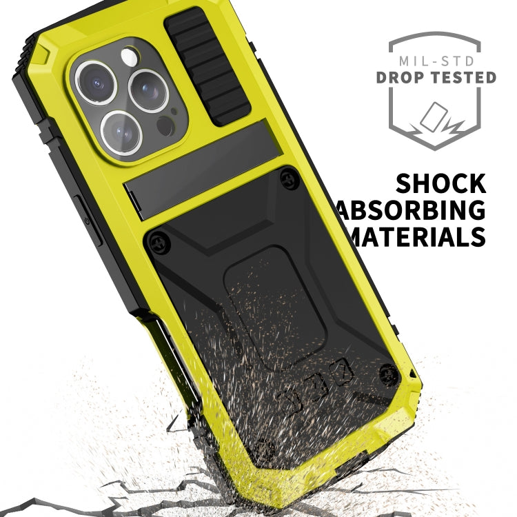 For iPhone 16 Pro R-JUST Life Waterproof Dustproof Shockproof Phone Case(Yellow) - iPhone 16 Pro Cases by R-JUST | Online Shopping South Africa | PMC Jewellery | Buy Now Pay Later Mobicred