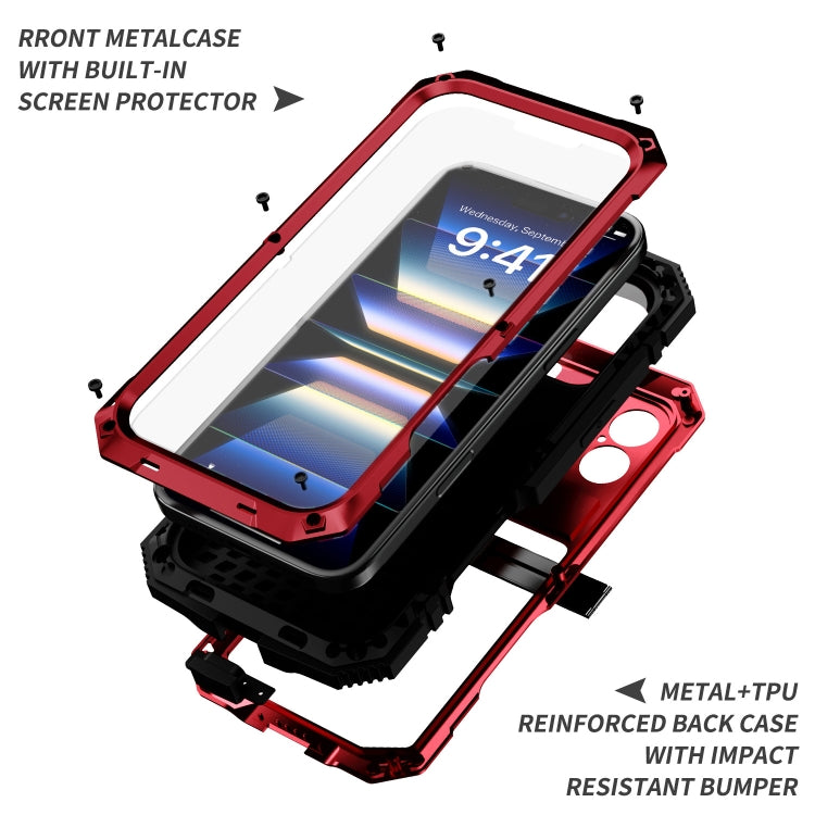 For iPhone 16 R-JUST Life Water-resistant Dustproof Shockproof Phone Case(Red) - free shipping - PMC Jewellery - Order now!