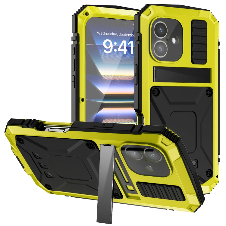 For iPhone 16 R-JUST Life Water-resistant Dustproof Shockproof Phone Case(Yellow) - iPhone 16 Cases by R-JUST | Online Shopping South Africa | PMC Jewellery | Buy Now Pay Later Mobicred