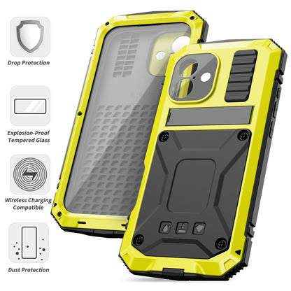 For iPhone 16 R-JUST Life Waterproof Dustproof Shockproof Phone Case(Yellow) - iPhone 16 Cases by R-JUST | Online Shopping South Africa | PMC Jewellery | Buy Now Pay Later Mobicred