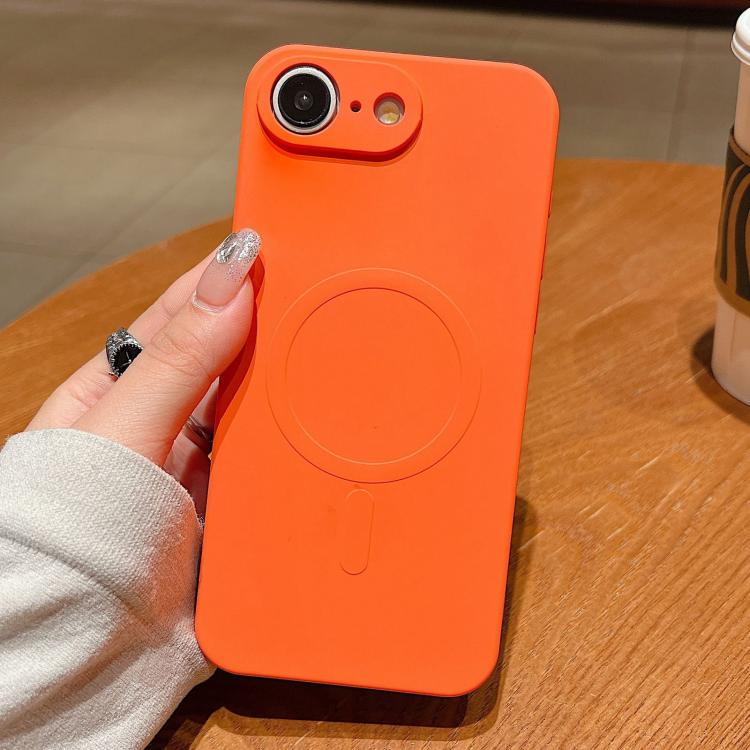 For iPhone 16e Solid Color Liquid Silicone MagSafe Magnetic Phone Case(Orange) - iPhone 16e Cases by PMC TechLife | Online Shopping South Africa | PMC TechLife | Buy Now Pay Later Mobicred