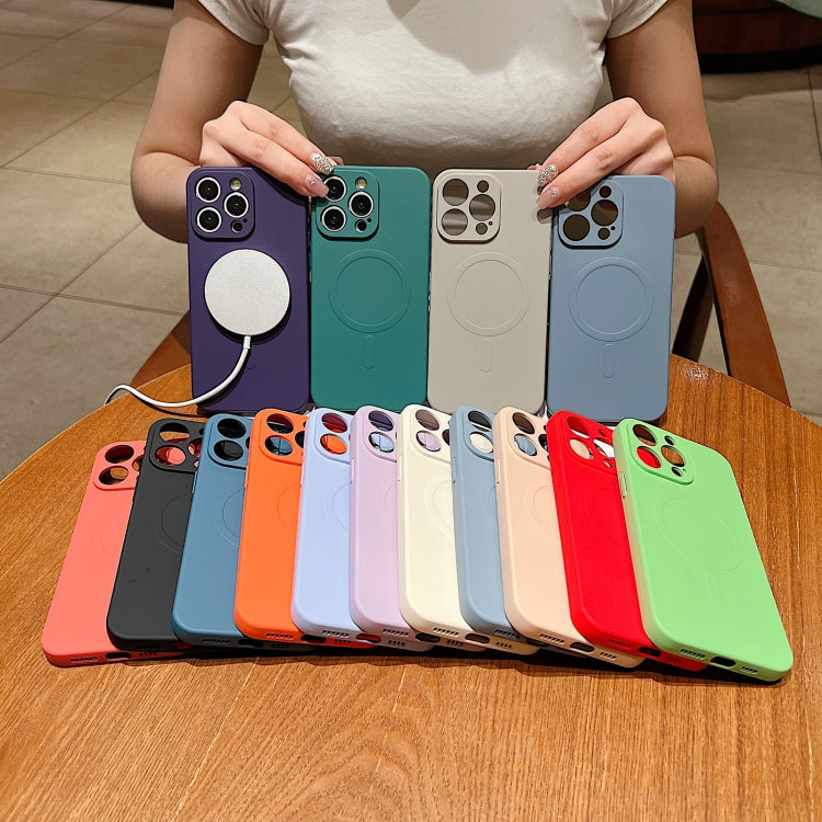 For iPhone 16e Solid Color Liquid Silicone MagSafe Magnetic Phone Case(Lilac) - iPhone 16e Cases by PMC TechLife | Online Shopping South Africa | PMC TechLife | Buy Now Pay Later Mobicred