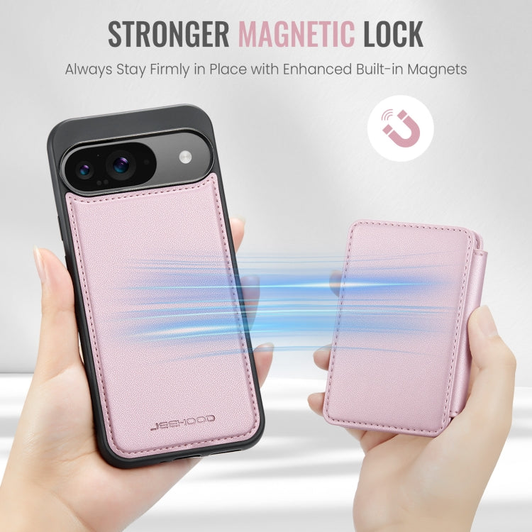 For Google Pixel 9 / 9 Pro JEEHOOD J05 Business Magnetic Style RFID Leather Phone Case(Pink) - Google Cases by JEEHOOD | Online Shopping South Africa | PMC Jewellery | Buy Now Pay Later Mobicred