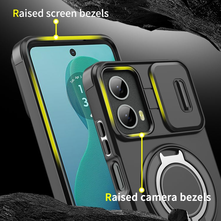 For Motorola Moto G 5G 2024 Sliding Camshield Ring Holder Phone Case(Blue) - Motorola Cases by PMC Jewellery | Online Shopping South Africa | PMC Jewellery | Buy Now Pay Later Mobicred