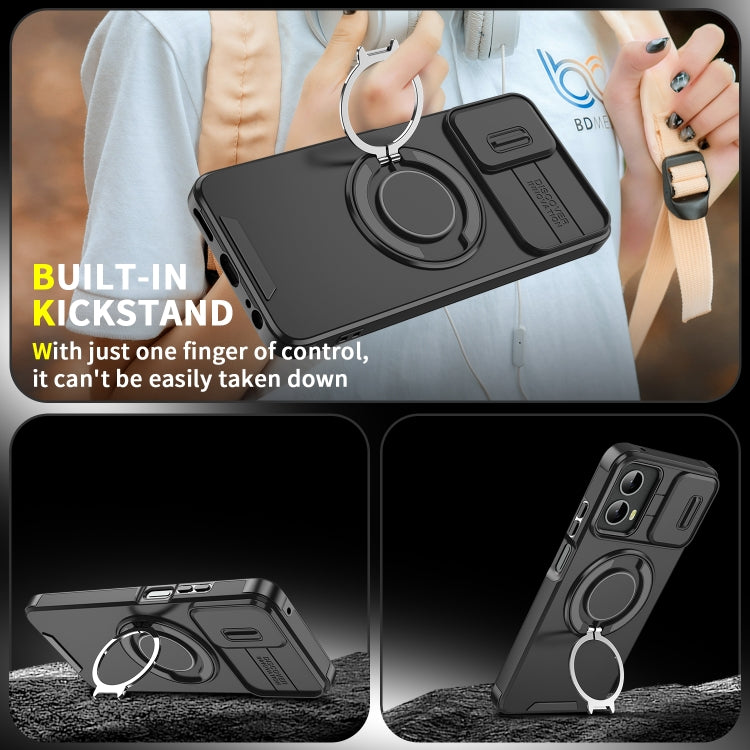 For Motorola Moto G 5G 2024 Sliding Camshield Ring Holder Phone Case(Blue) - Motorola Cases by PMC Jewellery | Online Shopping South Africa | PMC Jewellery | Buy Now Pay Later Mobicred