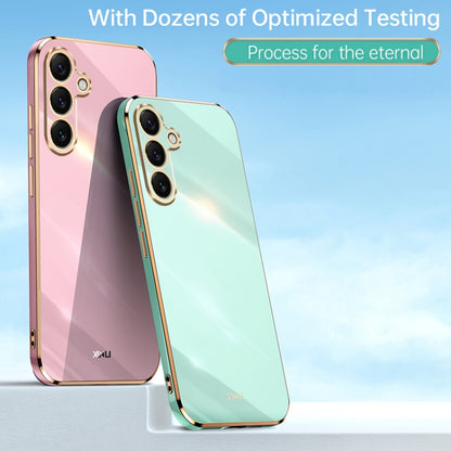 For Samsung Galaxy S25+ 5G XINLI Straight 6D Plating Gold Edge TPU Phone Case(Mint Green) - Galaxy S25+ 5G Cases by XINLI | Online Shopping South Africa | PMC Jewellery | Buy Now Pay Later Mobicred