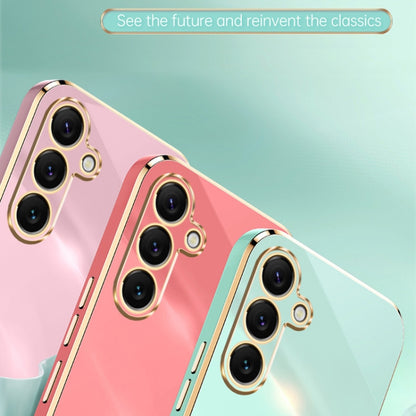 For Samsung Galaxy S25+ 5G XINLI Straight 6D Plating Gold Edge TPU Phone Case(Mint Green) - Galaxy S25+ 5G Cases by XINLI | Online Shopping South Africa | PMC Jewellery | Buy Now Pay Later Mobicred