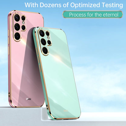 For Samsung Galaxy S25 Ultra 5G XINLI Straight 6D Plating Gold Edge TPU Phone Case(Mint Green) - Galaxy S25 Ultra 5G Cases by XINLI | Online Shopping South Africa | PMC Jewellery | Buy Now Pay Later Mobicred