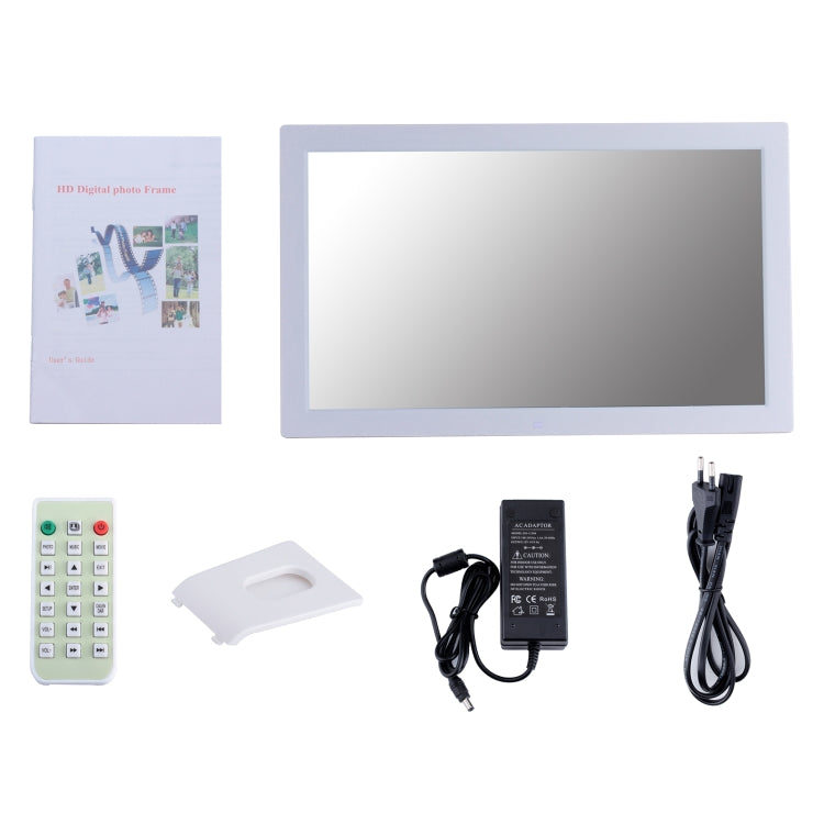 23.6 inch LED Screen Digital Photo Frame, Plug Type:US Plug(White) - free shipping - PMC TechLife - Order now!