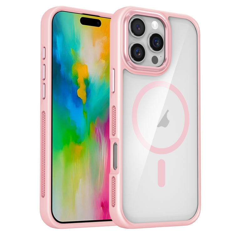 For iPhone 16 Pro Max Breathable Skin Feel Transparent MagSafe Magnetic Phone Case(Pink) - iPhone 16 Pro Max Cases by PMC Jewellery | Online Shopping South Africa | PMC Jewellery | Buy Now Pay Later Mobicred