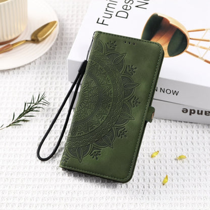 For Samsung Galaxy S25+ 5G Skin Feel Totem Embossed Leather Phone Case(Deep Green) - Galaxy S25+ 5G Cases by PMC Jewellery | Online Shopping South Africa | PMC Jewellery | Buy Now Pay Later Mobicred