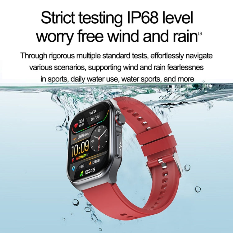 ET585 2.04 inch Silicone Strap IP68 Waterproof Smart Watch, Support ECG / Blood Composition Measurement(Blue) - Smart Watches by PMC Jewellery | Online Shopping South Africa | PMC Jewellery | Buy Now Pay Later Mobicred