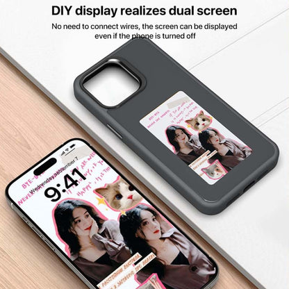 For iPhone 16 Pro Four-Color E-ink Screen NFC DIY Phone Case(Grey) - iPhone 16 Pro Cases by PMC Jewellery | Online Shopping South Africa | PMC Jewellery | Buy Now Pay Later Mobicred