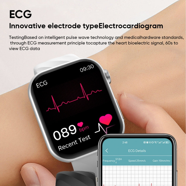 MT500 1.97 inch IP67 Water-resistant Smart Watch, Support Electrocardiogram / Temperature Measurement(White) - Smart Watches by PMC TechLife | Online Shopping South Africa | PMC TechLife | Buy Now Pay Later Mobicred