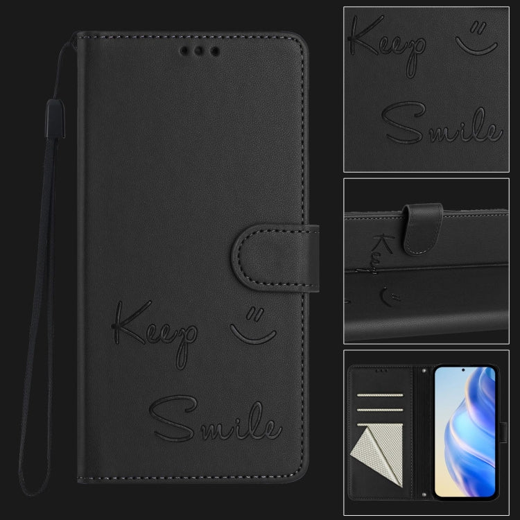 For Samsung Galaxy S25 Ultra 5G Smile Embossing RFID Leather Phone Case(Black) - Galaxy S25 Ultra 5G Cases by PMC Jewellery | Online Shopping South Africa | PMC Jewellery | Buy Now Pay Later Mobicred