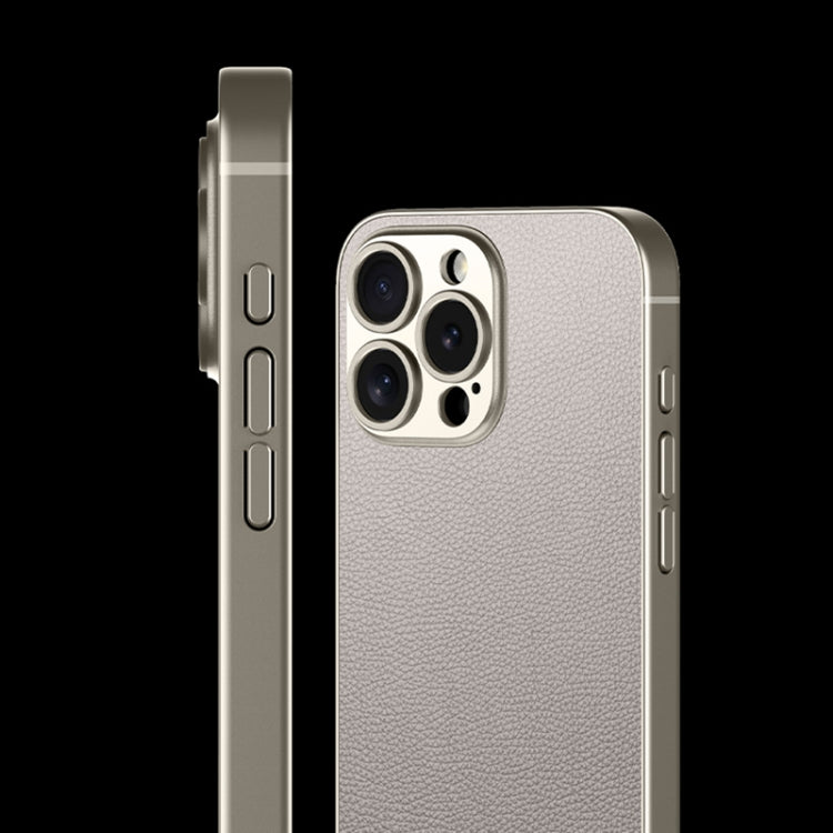 For iPhone 16 Pro Max GKK Metal Paint Skin Feel Leather Full Coverage Phone Case(Titanium Grey) - iPhone 16 Pro Max Cases by GKK | Online Shopping South Africa | PMC Jewellery | Buy Now Pay Later Mobicred