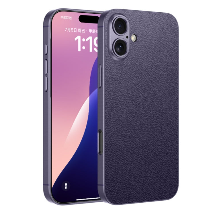 For iPhone 16 Plus GKK Metal Paint Skin Feel Leather Full Coverage Phone Case(Purple) - iPhone 16 Plus Cases by GKK | Online Shopping South Africa | PMC Jewellery | Buy Now Pay Later Mobicred