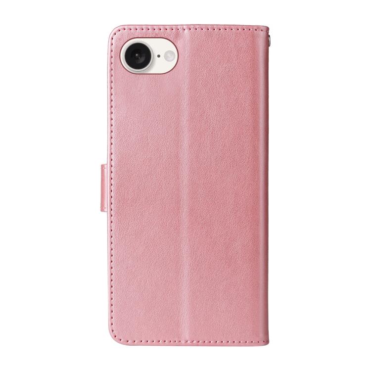 For iPhone 16e Embossed Butterfly Flowers Leather Phone Case(Rose Gold) - free shipping - PMC TechLife - Order now!