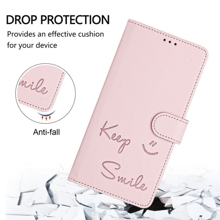 For Ulefone Note 14 Smile Embossing RFID Leather Phone Case(Pink) - Ulefone Cases by PMC Jewellery | Online Shopping South Africa | PMC Jewellery | Buy Now Pay Later Mobicred